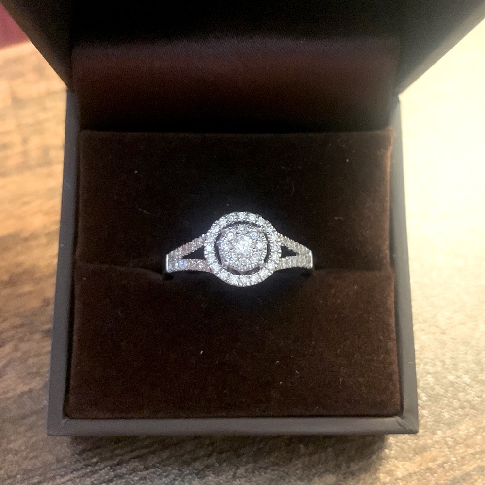 Halo Diamond Ring - 14k Gold - 57 Diamonds
